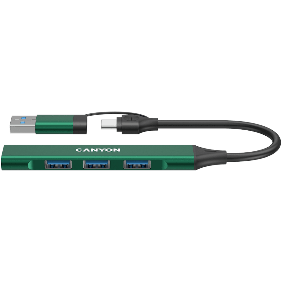 CANYON hub DS-02 4in1 USB-A/C Green