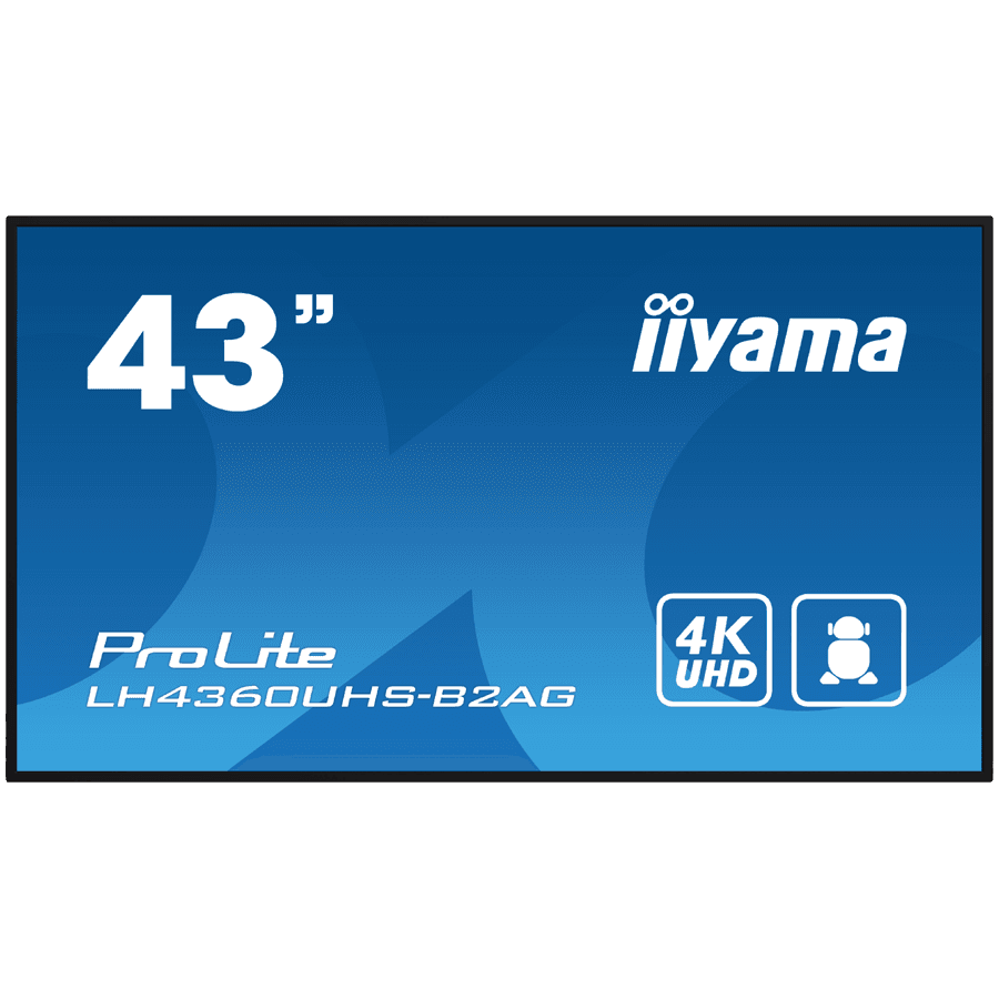 IIYAMA LFD LH4360UHS-B2AG 42.5" VA 3840 x 2160 @60Hz 500 cd/m² 5000:1 8.5ms Android 11 OS, iiSignage², FailOver, EShare landscape, portrait 3y