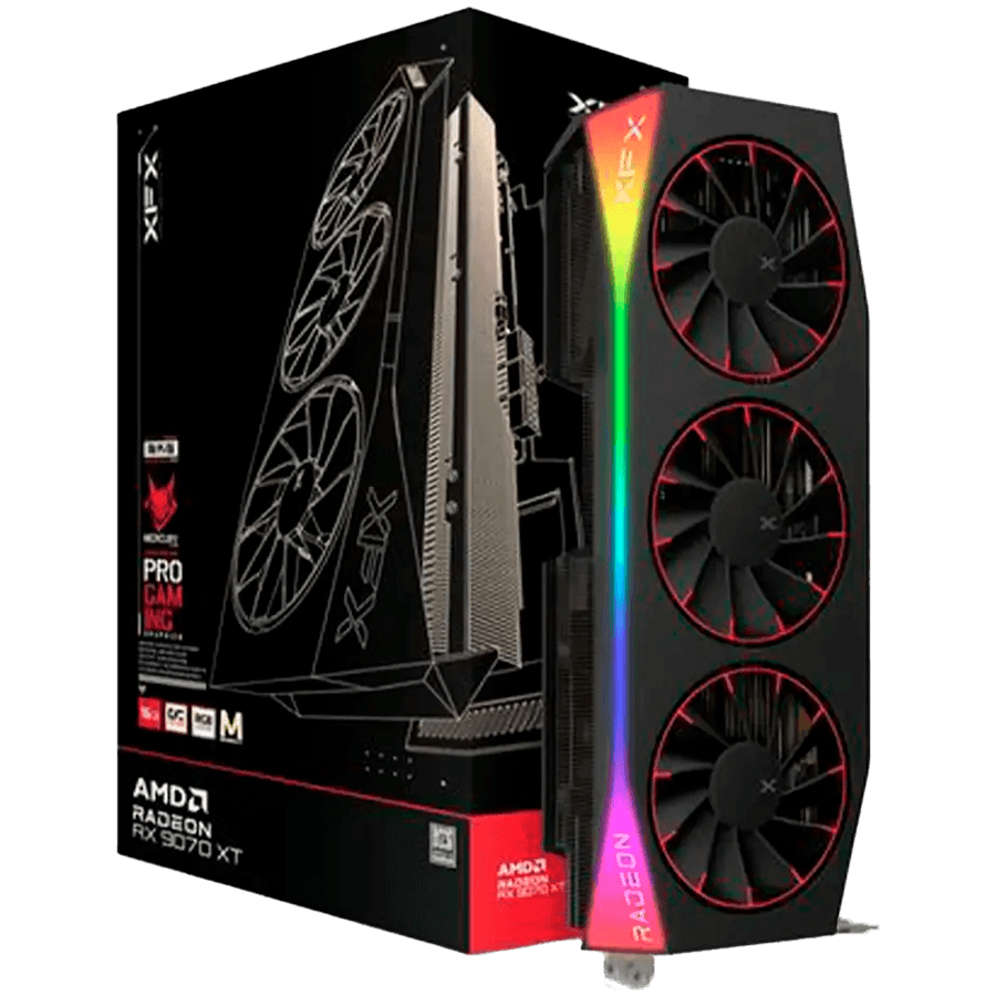 XFX Mercury AMD Radeon RX 9070XT OC Magnetic Air Edition with RGB 16GB GDDR6 HDMI 3xDP, AMD RDNA 4