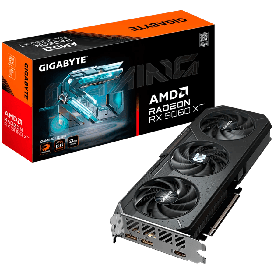 GIGABYTE Video Card AMD Radeon RX 9060 XT GAMING OC 8G (8GB GDDR6/128bit, PCI-E 5.0, 1x 8Pin Power connector, Recommended PSU 450W, 2xDP, 1xHDMI, Retail)
