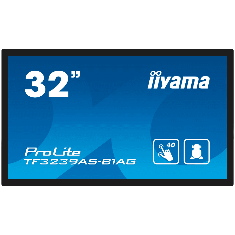 IIYAMA LFD TF3239AS-B1AG 32" 12pt Open Frame PCAP interactive large format display 500 cd/m² 8ms projective capacitive 12 points touch through-glass, temperature sensor with fan control