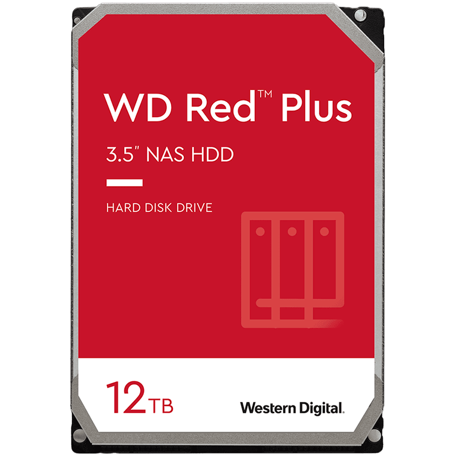 HDD NAS WD Red Plus (3.5'', 12TB, 512MB, 7200 RPM, SATA 6 Gb/s)