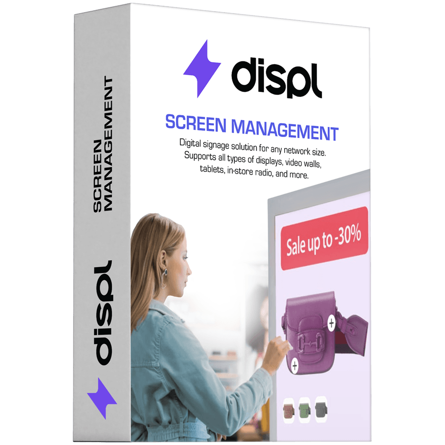 Displ, Digital Signage CMS, Screen Management type, 1 year