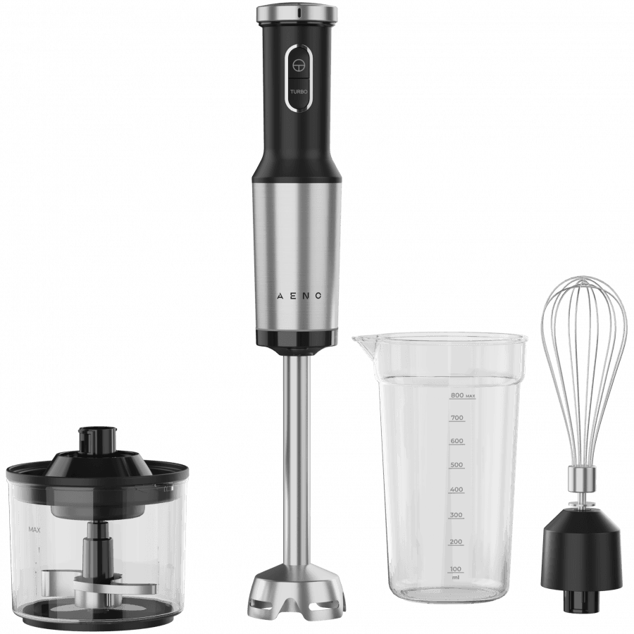 AENO HB4B Hand Blender Set, 1200W, Tiger Teeth Cutter, Whisk, Black