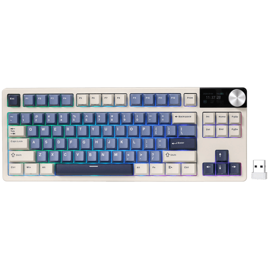 ROYAL KLUDGE RK S85 Horizon Blue Gaming Keyboard Beige switch