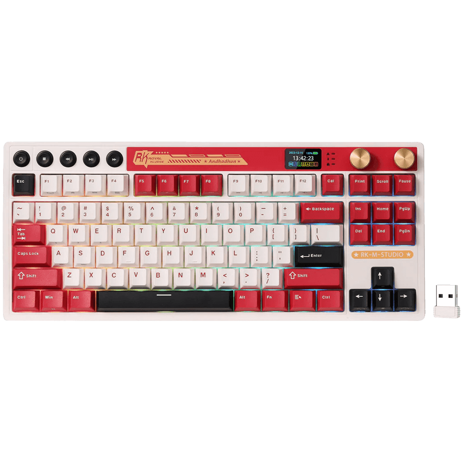 ROYAL KLUDGE RK M87 Famicom Gaming Keyboard Cream switch