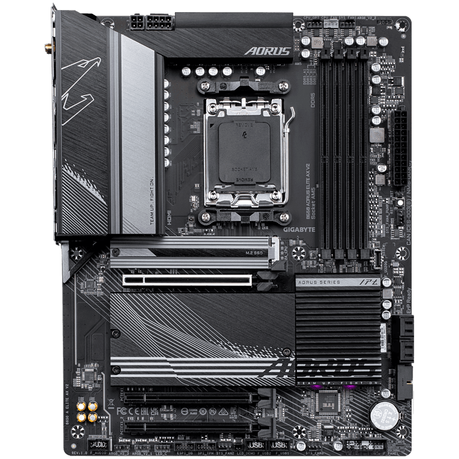 GIGABYTE MB B650 AORUS ELITE AX V2 (AM5, 4x DDR5, 1x PCI-E 4.0 x16x16, 2x PCI-E 3.0 x16x1, 3x M.2, 4x SATA, 1xHDMI, 1xDP, WiFI 6E, BT, 2.5GbE, ATX)