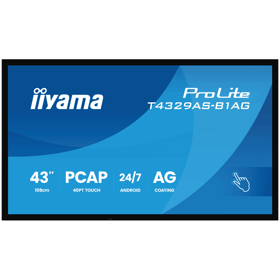Iiyama T4329AS-B1AG, INTERACTIVE FLAT panel, 108 cm (42.5"), LED, 3840 x 2160  WI-FI, 24/7