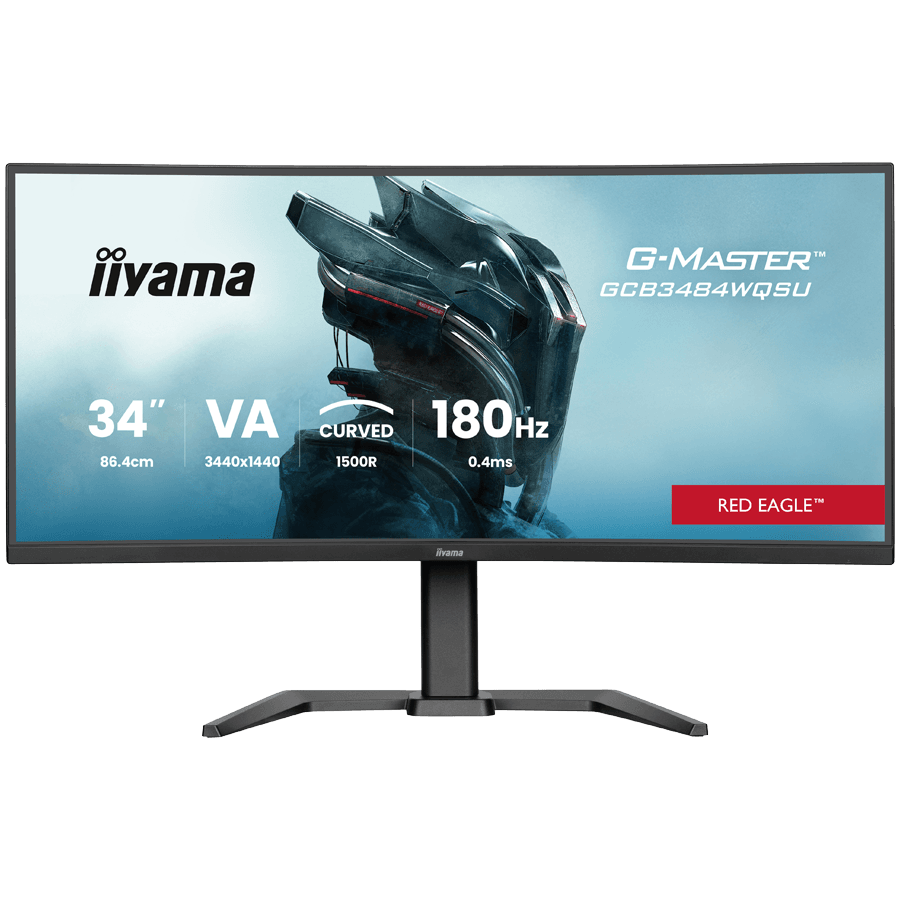IIYAMA Monitor LED GCB3484WQSU-B1 34" VA 1500R 3440 x 1440 180Hz 21:9 500 cd 4000:1 0.4ms HDMI DP USB HUB Full Ergo