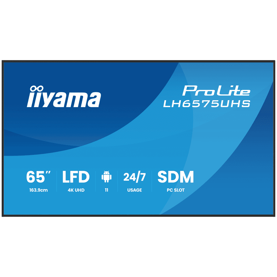 yama ProLite LH6575UHS-B2AG 65" Diagonal Class (64.5" viewable) LED-backlit LCD display digital signage built-in media player SDM Slot PC 4K UHD (2160p) 3840 x 2160 black matte