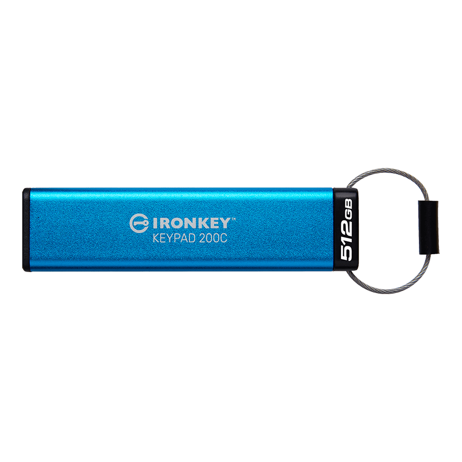 Kingston 512GB USB-C IronKey Keypad 200C, FIPS 140-3 Lvl 3 (Pending) AES-256