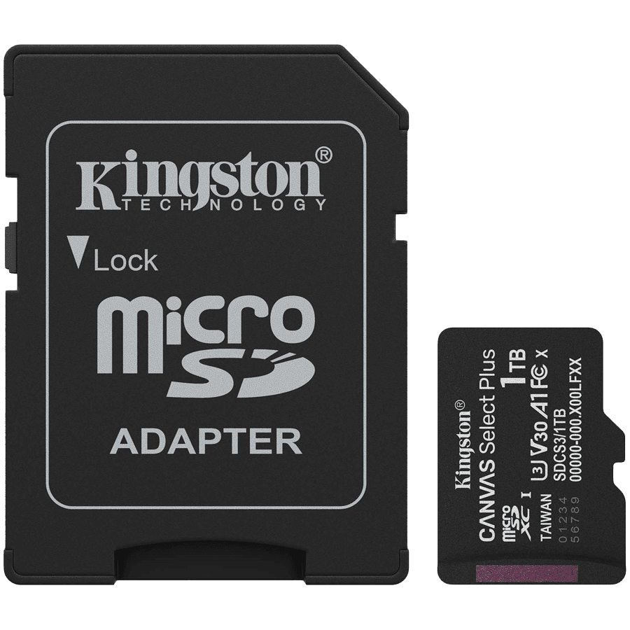 Kingston 1TB microSDXC Canvas Select Plus Gen3 150MB/s A1 Card + Adapter