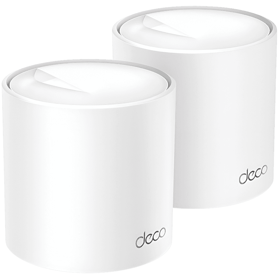 AX3000 Whole Home Mesh Wi-Fi 6 System, 2 unitsSPEED: 574 Mbps at 2.4 GHz + 2402 Mbps at 5 GHzSPEC: 2Г— Internal Antennas, 3Г— Gigabit Ports (WAN/LAN auto-sensing), 2 Streams and HE160 for 5GHzFEATURE: Deco App, Router/AP Mode, IPv6, IPTV, HomeShiel