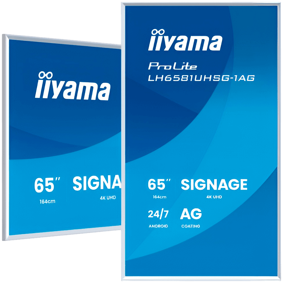 Iiyama ProLite LH6581UHSG-1AG 65" Diagonal Class (64.5" viewable) LED-backlit LCD display digital signage with built-in SoC media player 4K UHD (2160p) 3840 x 2160 white bezel matte finish