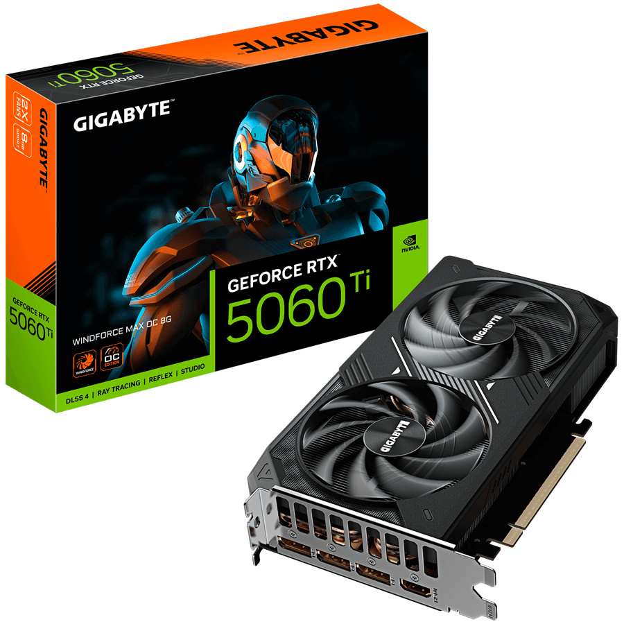 GIGABYTE Video Card NVidia GeForce RTX 5060 Ti WINDFORCE MAX OC 8G, 8GB GDDR7, PCI-E 5.0, 3xDP, 1xHDMI