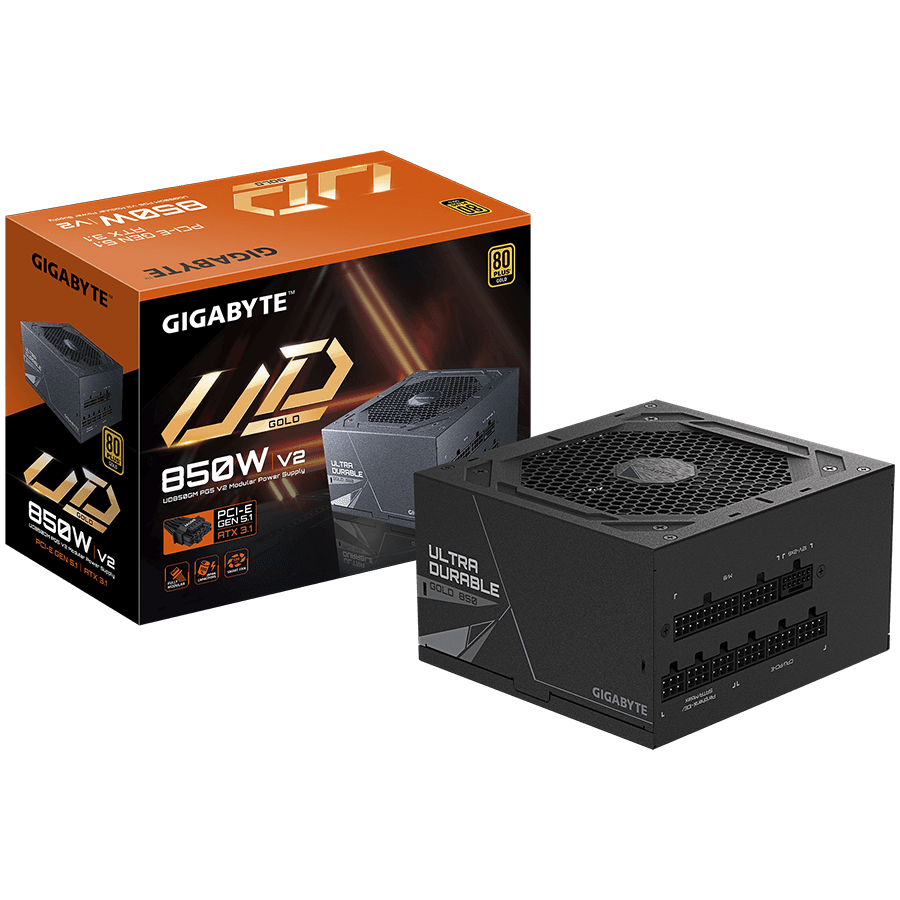GIGABYTE UD850GM PG5 V2, 850W, 80 PLUS Gold, ATX 3.1, Fully modular