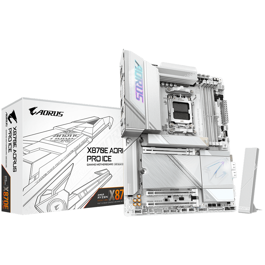 GIGABYTE X870E AORUS PRO ICE, AM5, 4x DDR5, WIFI7, ATX