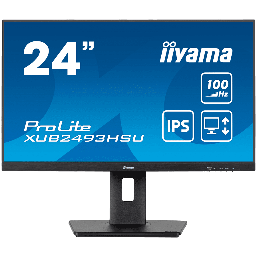 IIYAMA Prolite XUB2493HSU-B7 Business Monitor - 60.5 cm (23.8"), FULL HD (1920x1080), IPS LED, 100Hz, 300 cd/m², matte / black