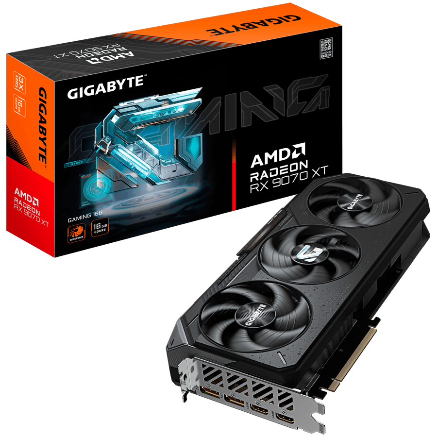 GIGABYTE Video Card AMD Radeon RX 9070 XT GAMING 16G, 16GB GDDR6, PCI-E 5.0, 2xDP, 2xHDMI