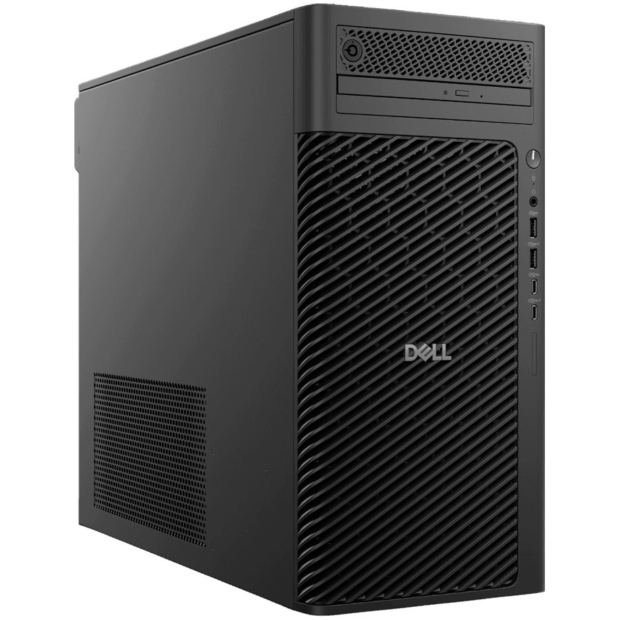 DELL PRO MAX T2 Tower, 500W, Intel Core Ultra 7 265, 32GB (2x16GB) DDR5 5600 MT/s, M.2 1TB SSD TLC PCIe g4, NVIDIA RTX A1000 8GB 4 mDP to DP adpt, 2xDP, 3xUSB-C,1xTB4, 6xUSB-A, RJ-45, SD CR, Mouse/Kb, WIN11 PRO, DPS 3Y