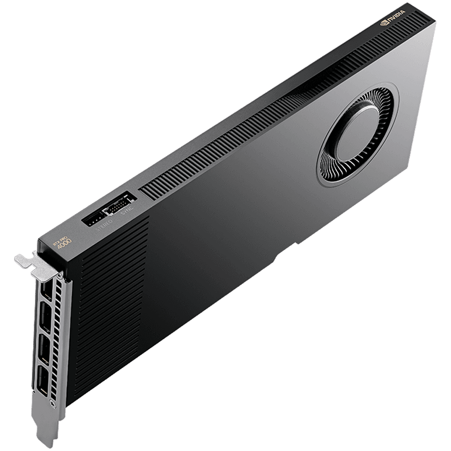 PNY NVIDIA RTX PRO 4000 Blackwell OEM Version, PCI-Express x16 Gen 5.0, 24 GB GDDR7 ECC 192-bit, 672 GB/s, 140W, FMHL Single Slot (11,2cm H x 24,1cm L), 4x DP 2.1b