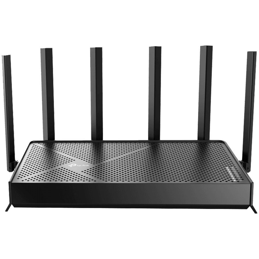 TP-Link Dual-Band BE6500 Wi-Fi 7 Router, 688Mbps at 2.4GHz, 5764Mbps at 5GHz, 6 antennas, 2.0GHz quad core CPU, 2.5Gbps WAN port, 2.5Gbps LAN port, 3 x 1Gbps LAN ports, 1x USB 3.0 port, MLO, 4K QAM, OFDMA