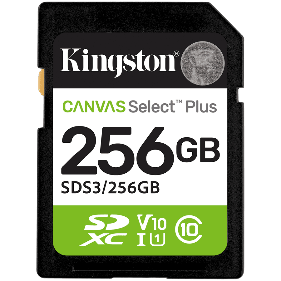 KINGSTON 256GB SDXC Canvas Select Plus Gen3 150MB/s C10 UHS-I U1 V10