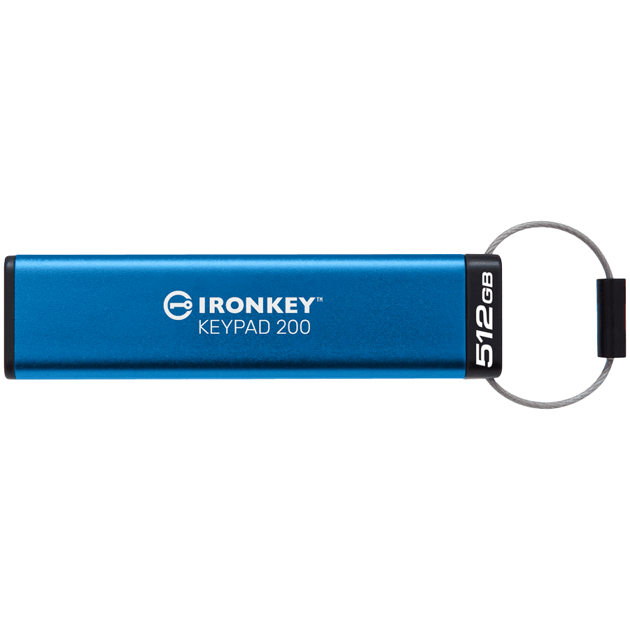 KINGSTON IronKey Keypad 200, 512GB, FIPS 140-3 Lvl 3 (Pending) AES-256 Encrypted