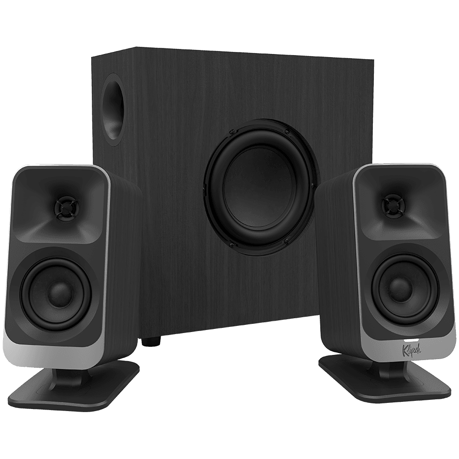 Klipsch ProMedia Lumina 2.1 Gaming Audio System with Subwoofer and LED Lighting Effects Built-in, Black