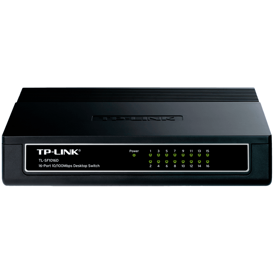 Switch TP-Link TL-SF1016D, 16-Port RJ45 10/100Mbps desktop switch, 3.2Gbps Switching Capacity, Fanless, Auto Negotiation/Auto MDI/MDIX, Plastic case