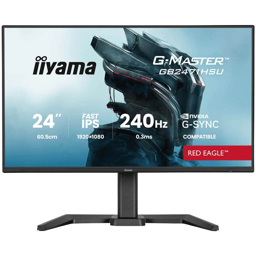 IIYAMA Gaming Monitor GB2471HSU-B1 G-MASTER 23.8" Fast IPS 1920 x 1080 240Hz, 350cd, 0.3ms, HDMI, DP, USB, Full Ergo