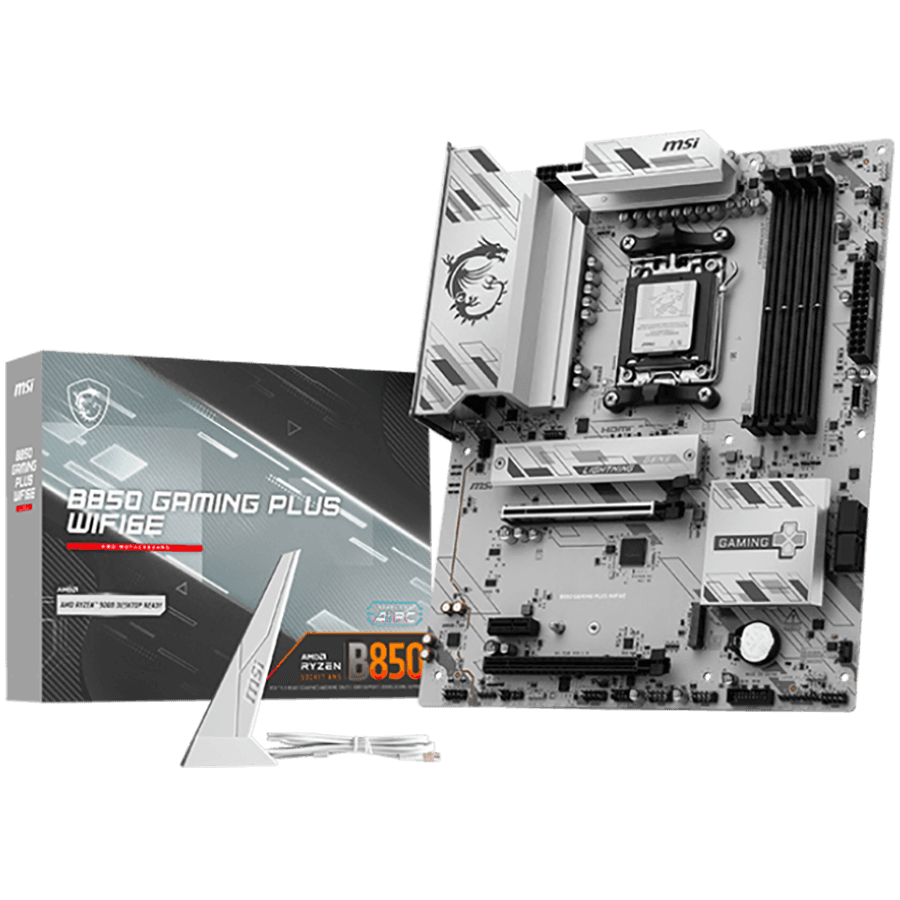 MSI B850 GAMING PLUS WIFI6E Motherboard, ATX - Supports AMD Ryzen 9000/8000 / 7000 Processors, AM5 - DDR5 Memory Boost 8200+ MT/s (OC), PCIe 4.0 x16, M.2 Gen5, Wi-Fi 6E, 2.5G LAN