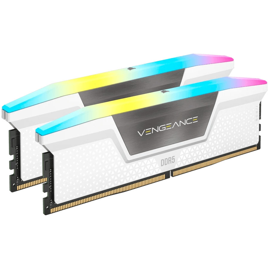 CORSAIR VENGEANCE RGB DDR5 64GB (2 x 32GB) DDR5 6000 CL30-36-36-76 1.40V Intel XMP & AMD EXPO - White