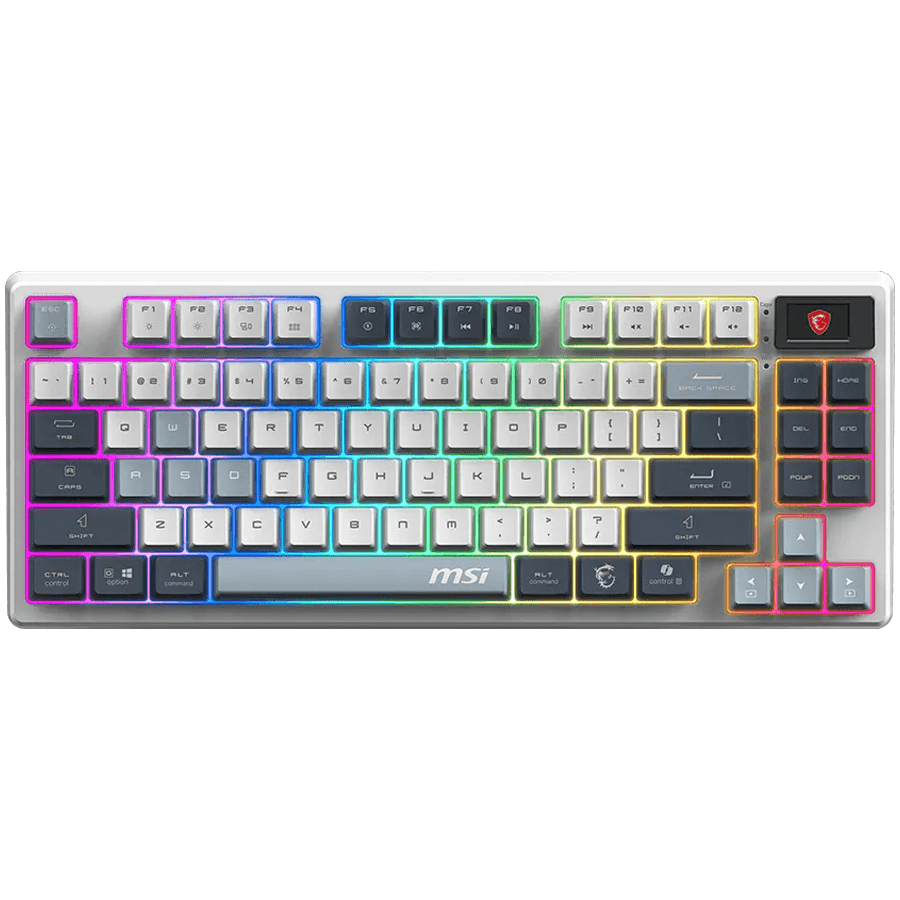 MSI Gaming Keyboard FORGE GK600 TKL WIRELESS SKY, Wireless, Mechanical Linear Switch, PBT keycaps, Anti-ghosting