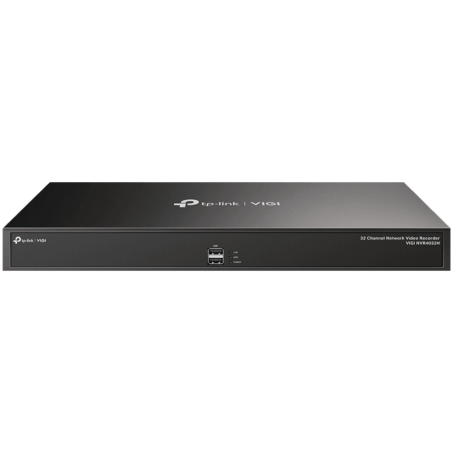 32 Channel Network Video RecorderSPEC: H.265+/H.265/H.264+/H.264, Up to 8MP resolution, Decoding capability/16-ch @2MP, 320 Mbps Incoming Bandwidth(up to 32 channels), 4× SATA Interface(up to 40 TB), 2× 1000Mbps Ports, 2× USB 2.0, 1× USB 3.0, 1×