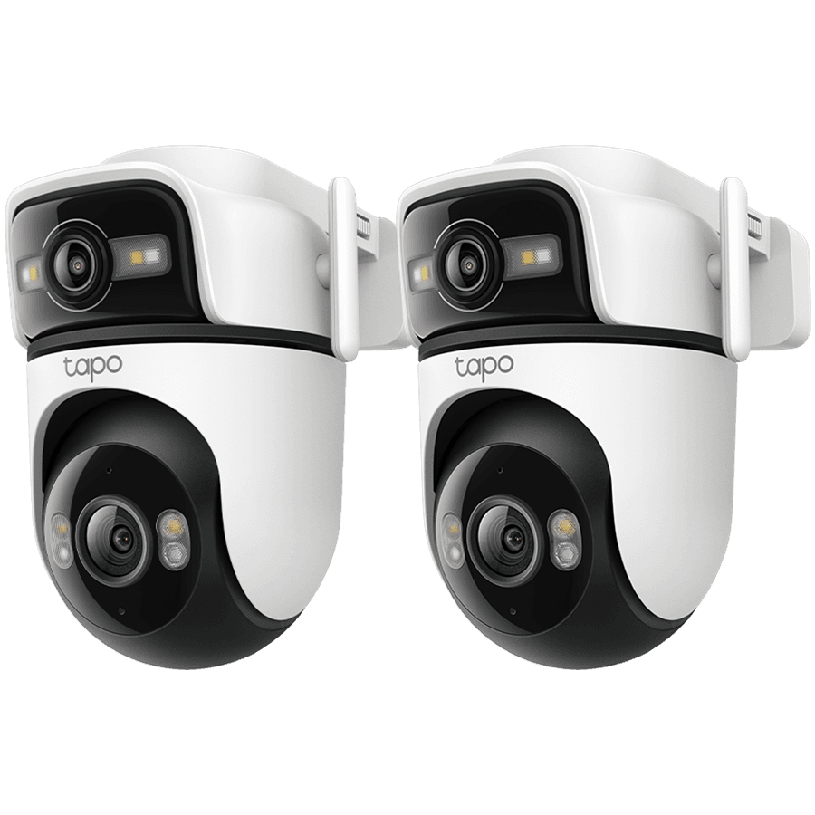 TAPO C545D Outdoor Dual Lens Pan/Tilt Security Camera, Double 2K View, Dynamic Dual Tracking, Color Night Vision, Built-in Microphone and Speaker