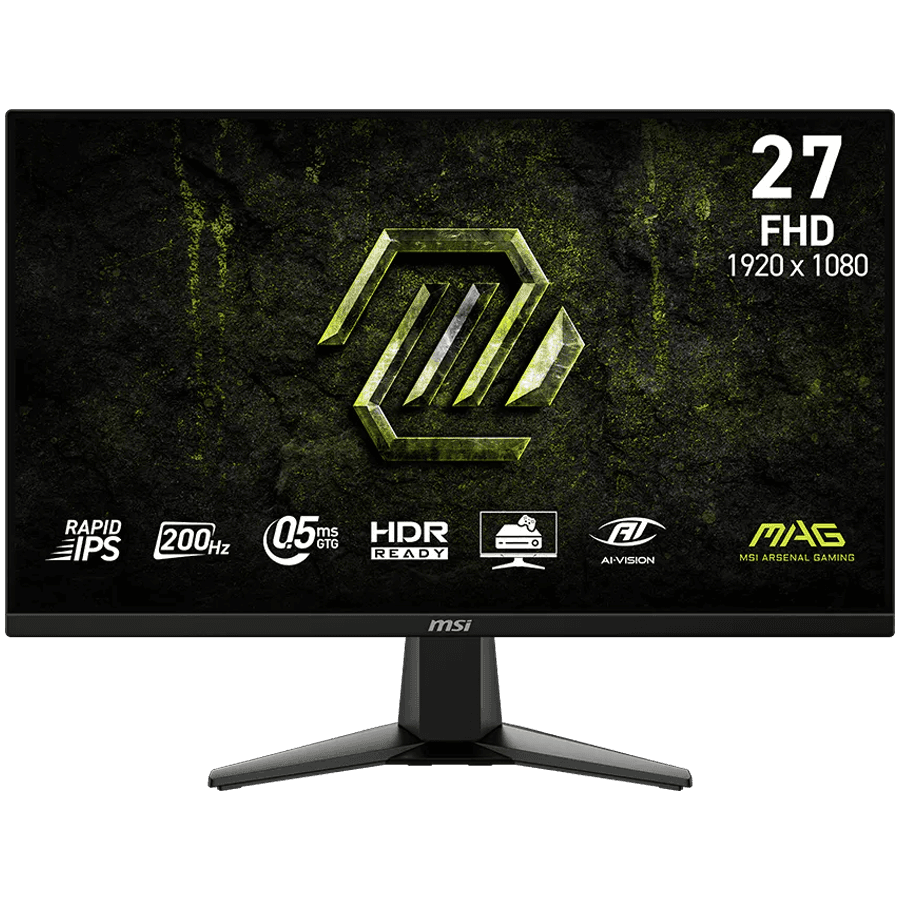 MSI MAG 275F E20, 27", Rapid IPS, 1920x1080 (FullHD), 300 NITS, 200Hz, 0.5ms, Adaptive-Sync, 1x DP 1.2a, 2x HDMI 2.0b, 1 x Headphone-out, Anti-glare, VESA