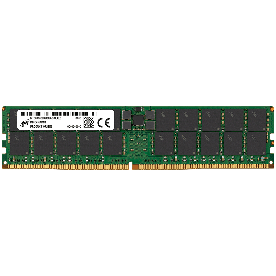 MICRON 64GB DDR5-6400 RDIMM 2Rx4 PC5-51200 CL52 1.1V/(12V ext.) ECC (Single)