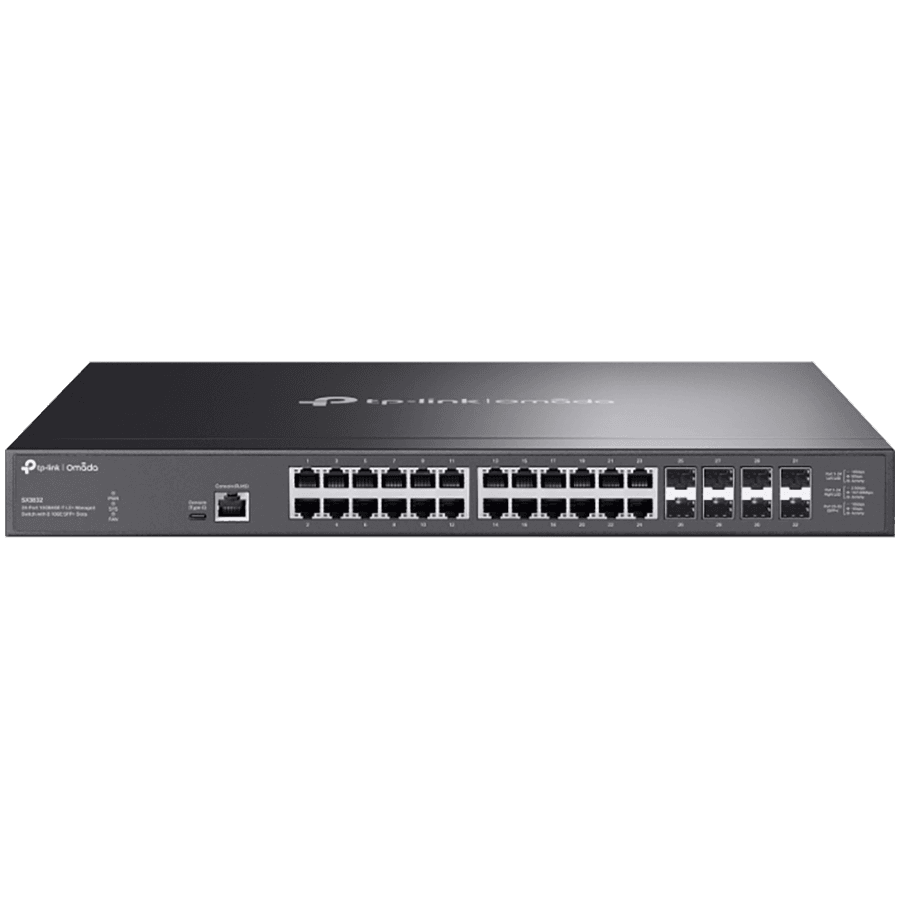 Omada 24-Port 10GBASE-T L2+ Managed Switch with 8 10GE SFP+ Slots