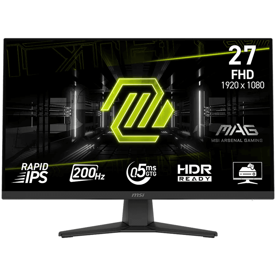 MSI MAG 272F, 27", FHD, Rapid IPS, 200Hz, 0.5ms, AMD FreeSync Premium, HDR Ready, 2x HDMI 2.0b, 1x DP 1.2a