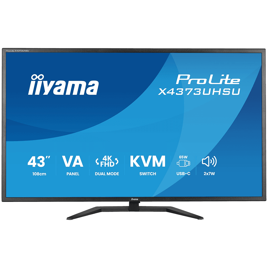 IIYAMA Monitor LED X4373UHSU-B2 KVM Switch 42.5" VA LED 3840 x 2160 60hz 450cd 3ms HDMI DP USB Type C 95W Tilt 3y