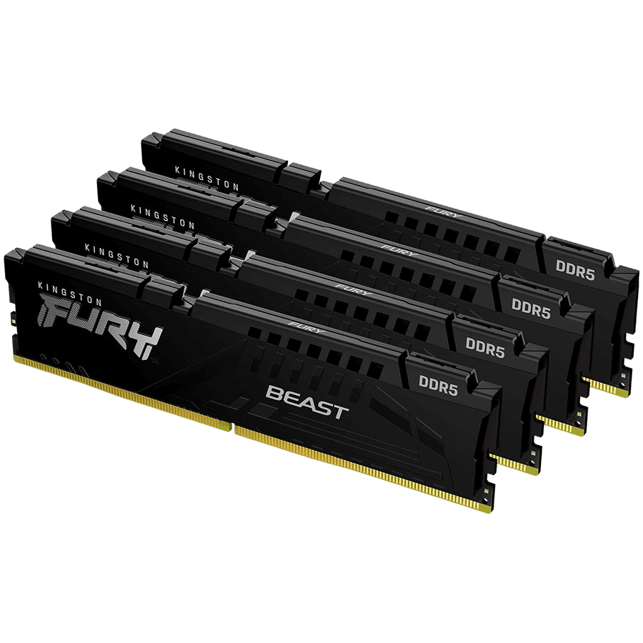 Kingston DRAM 64GB 6000MT/s DDR5 CL40 DIMM (Kit of 4) FURY Beast Black XMP