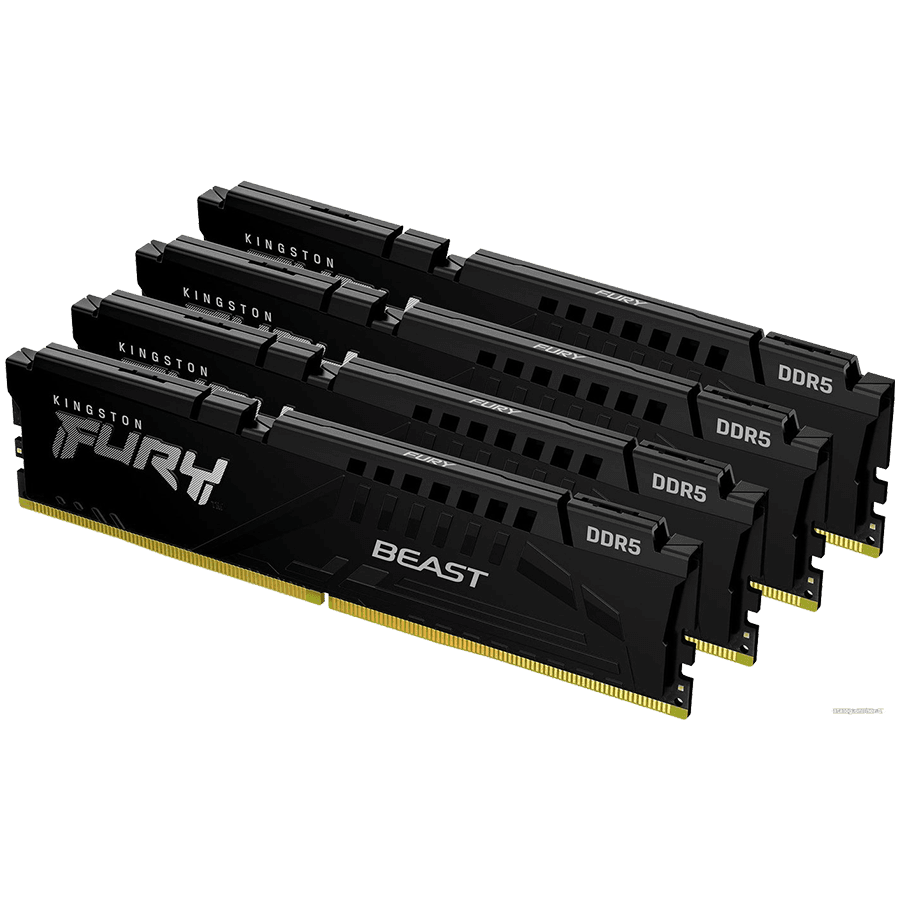 Kingston DRAM 128GB 5600MT/s DDR5 CL40 DIMM (Kit of 4) FURY Beast Black XMP