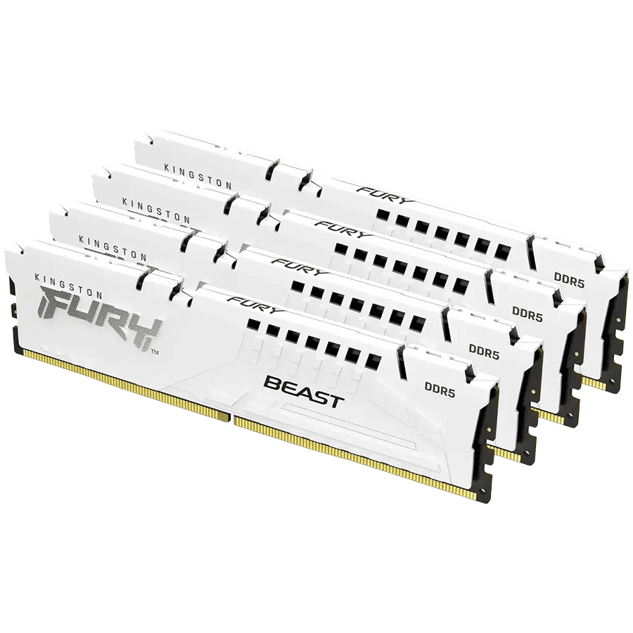 Kingston DRAM 128GB 5600MT/s DDR5 CL40 DIMM (Kit of 4) FURY Beast White XMP