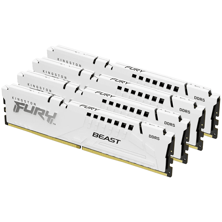 Kingston DRAM 128GB 5200MT/s DDR5 CL40 DIMM (Kit of 4) FURY Beast White XMP