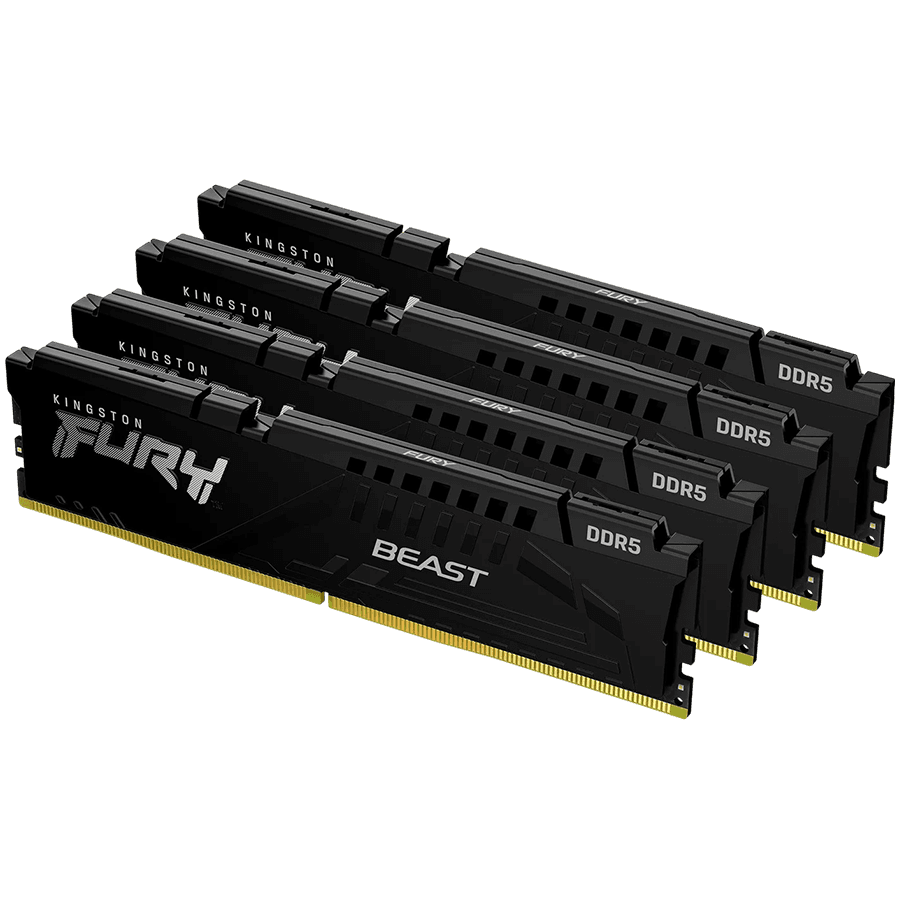 Kingston DRAM 64GB 5200MT/s DDR5 CL40 DIMM (Kit of 4) FURY Beast White RGB XMP