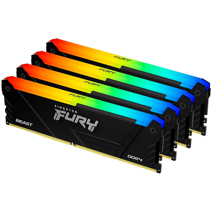Kingston 128GB 3600MT/s DDR4 CL18 DIMM (Kit of 4) FURY Beast RGB