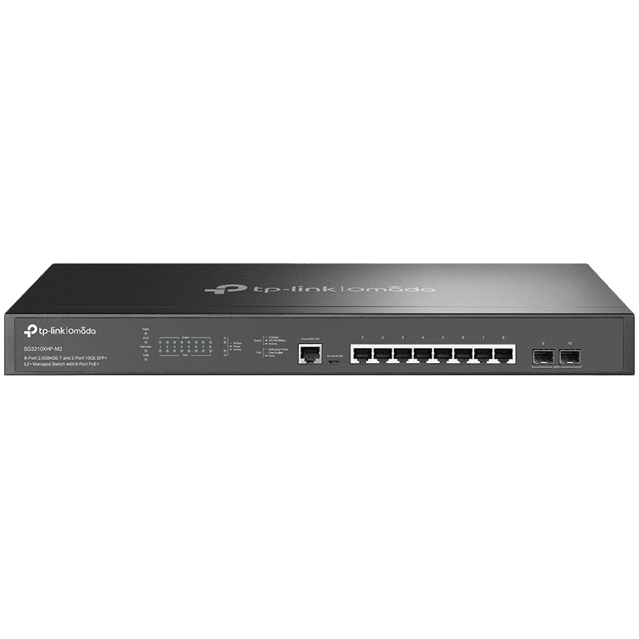 Omada 8-Port 2.5GBASE-T and 2-Port 10GE SFP+ L2+ Managed Switch with 8-Port PoE+
