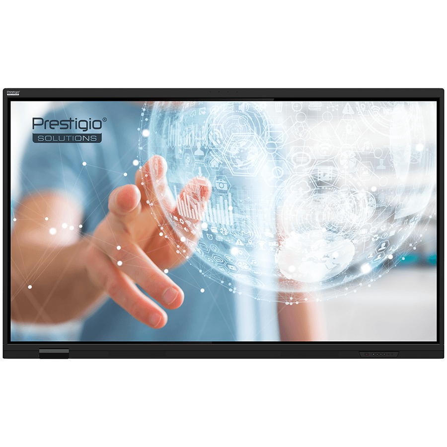 PRESTIGIO SOLUTIONS Multiboard 75-inch Light Series Gen 7, Android 14, Google EDLA, AI button, 8/128GB, 50TP, black