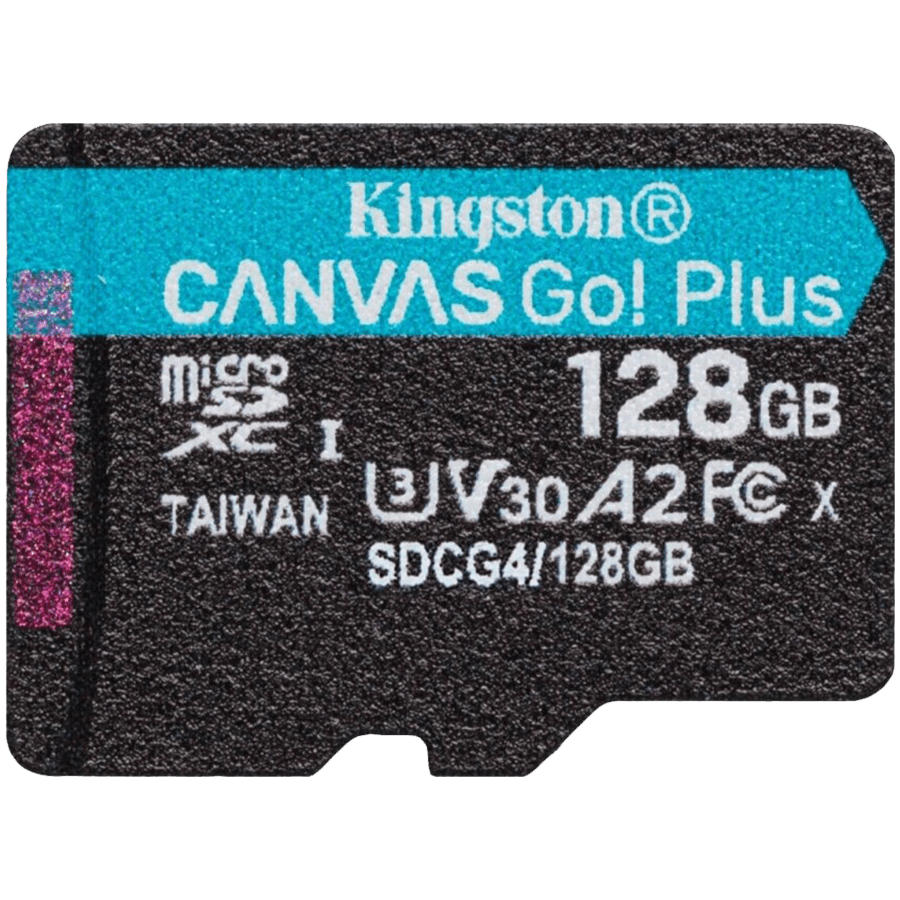 Kingston 128GB microSDXC Canvas Go Plus Gen4 200R A2 U3 Single Pack w/o ADP